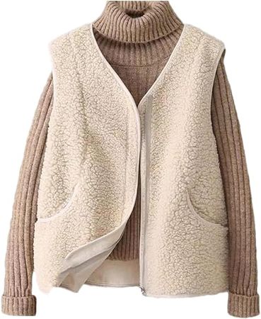 Amazon.com: Women's Sleeveless Fleece Casual Vest Zipper Office Business Jacket : Clothing, Shoes & Jewelry