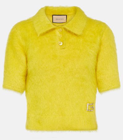 Cashmere And Mohair Crop Top in Yellow - Gucci | Mytheresa