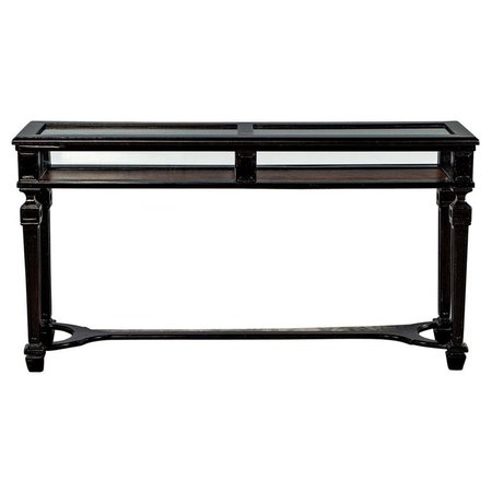 Rustic Black Watchmakers Glass Display Console For Sale at 1stdibs
