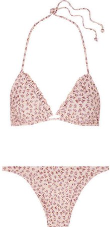 Corsica And Luna Floral-print Bikini - Pink