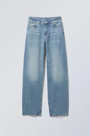 Rail Mid Loose Straight Jeans - Seventeen Blue - Weekday WW