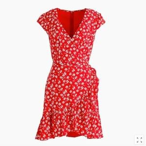 Jcrew Mercantile Faux wrap Red Mini Dress