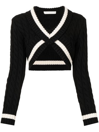 Shop Dion Lee cropped V-neck jumper with Express Delivery - FARFETCH
