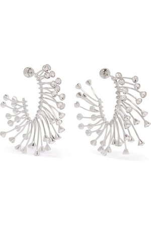 Mugler | Silver-tone crystal earrings | NET-A-PORTER.COM