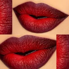 90's KID: Goth Ombré Lips Line the lips using Illamasqua Medium Pencil in Honour and fill in the corners. Smudge the line … | Ombre lips, Makeup, Dark ombre
