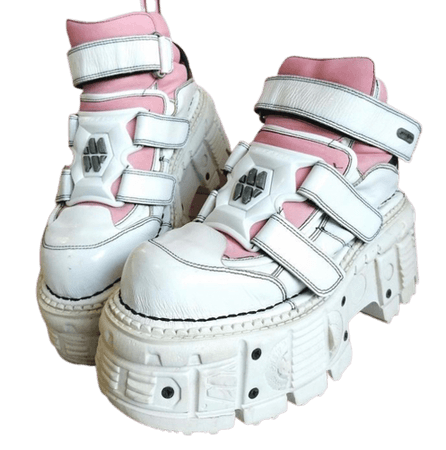 pink and white cyber boots