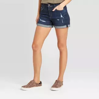 Women's High-Rise Distressed Jean Shorts - Universal Thread™ Dark Wash : Target