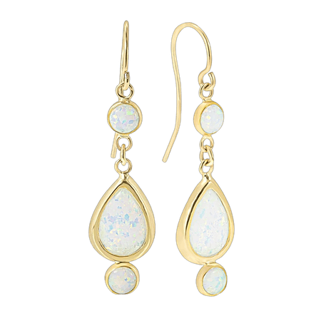 White Opal earrings | 14K Gold Drop Earrings | Opal Dangle Earrings | 14K Opal Gold Earrings | Wedding Jewelry | Wedding Gold Earrings