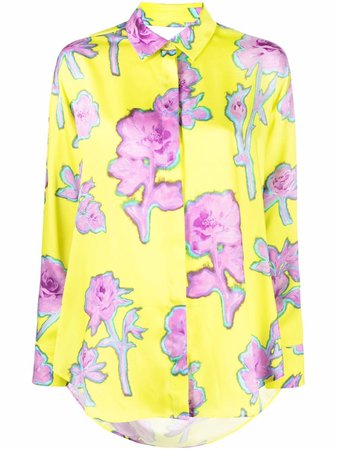 MSGM Floral long-sleeve Blouse - Farfetch