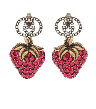 GUCCI Strawberry crystal earrings