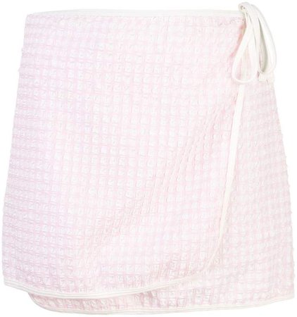 The Wrap gingham mini skirt