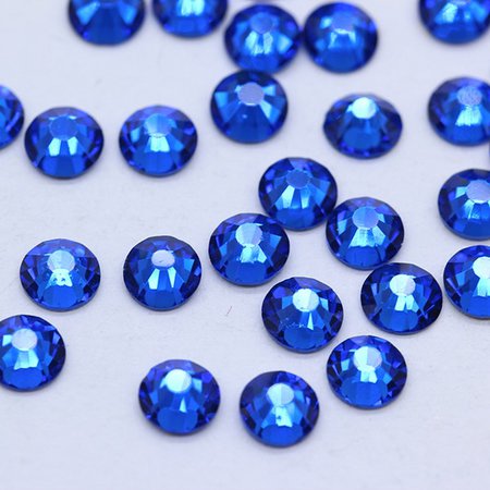 SS3 SS34 Sapphire non hot fix fake diamond nail decoration glass back rhinestone diy dancing dress shoes making beads|Beads| - AliExpress