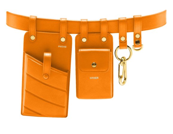 Fendi Utility Leather Belt Orange