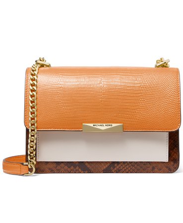 Michael Kors Jade Large Gusset Leather Shoulder Bag & Reviews - Handbags & Accessories - Macy's