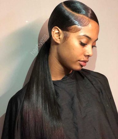 sleek side ponytail