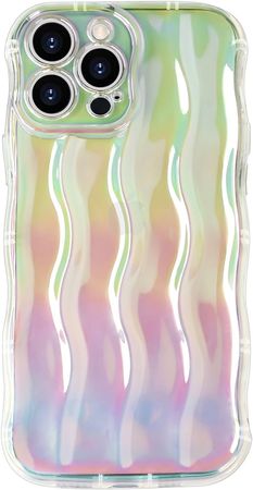 Amazon.com: Anuck for iPhone 14 Pro Case Wavy Edge Water Ripple Pattern Design, Cute Wave Curly Frame Shape Soft Flexible TPU Shockproof Full-Body Protective Phone Case Cover for Women Girls, Shiny Silver : Cell Phones & Accessories