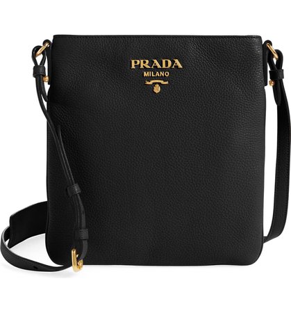 Prada Daino Leather Flat Crossbody Bag | Nordstrom