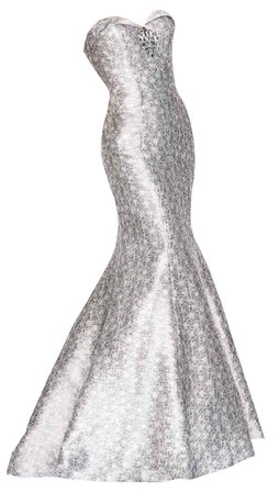 Dress long metallic silver
