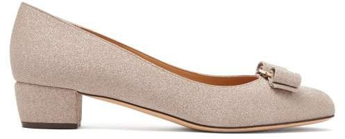 Vara Glitter Coated Leather Pumps - Womens - Rose Gold