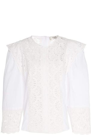 Broderie Anglaise Cotton Blouse