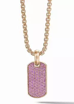 pink david yurman tag necklace