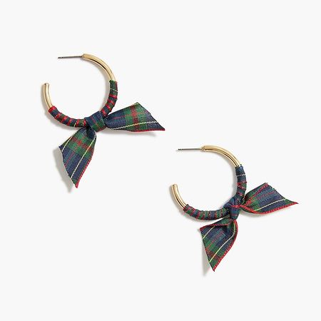 Factory: Ribbon-wrapped Hoop Earrings For Women