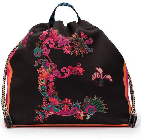'E' embroidered backpack