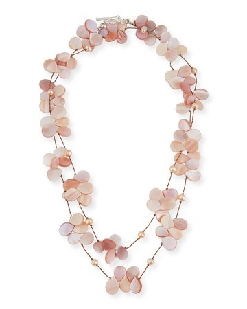 Margo Morrison Pink Pearl & Mother-of-Pearl 35" Necklace