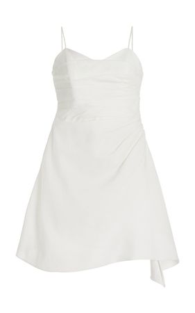 Clarice Draped Linen-Blend Mini Dress By Aje | Moda Operandi