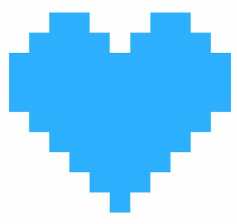 sky blue pixel heart