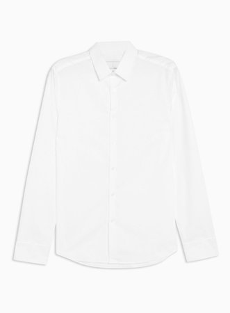 TopMan Premium White Double Cuff Slim Dress Shirt