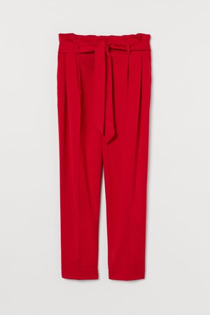 H&M+ Paper-bag Pants - Red - Ladies | H&M US