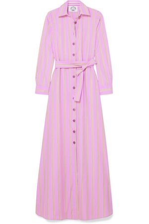 Evi Grintela | Valerie belted striped cotton-poplin maxi dress | NET-A-PORTER.COM