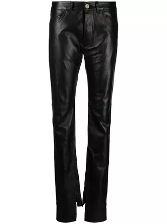 The Attico split-cuff Leather Trousers - Farfetch