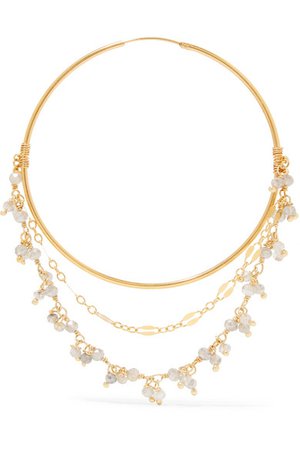Chan Luu | Mystic gold-tone crystal hoop earrings | NET-A-PORTER.COM