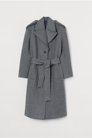 Wool-blend Coat - Gray