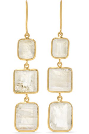 Pippa Small | 18-karat gold moonstone earrings | NET-A-PORTER.COM