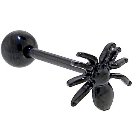 Black Titanium Anodized 3-D Spider Barbell Tongue Ring – BodyCandy