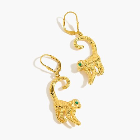 14k gold-plated monkey swing earrings - J.Crew