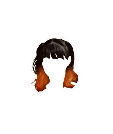 Black Orange Dip dye Hair Short (Sugar High edit)
