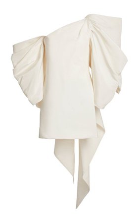 Bow-Embellished Silk-Faille Mini Dress By Carolina Herrera | Moda Operandi