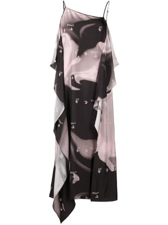 Off-White liquid melt waves slip dress with Express Delivery - Farfetch