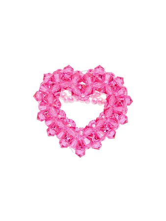 [SWINGSET] Seasonless Heart Donut Beads Ring (Fuchsia Pink) – SellerWork