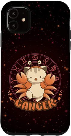 Amazon.com: iPhone 11 Kawaii Cat Astrology Cancer Zodiac Case