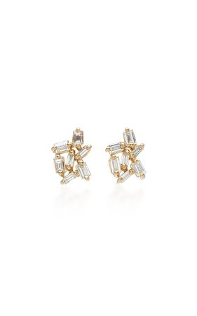 18K Gold Diamond Earrings by Suzanne Kalan | Moda Operandi