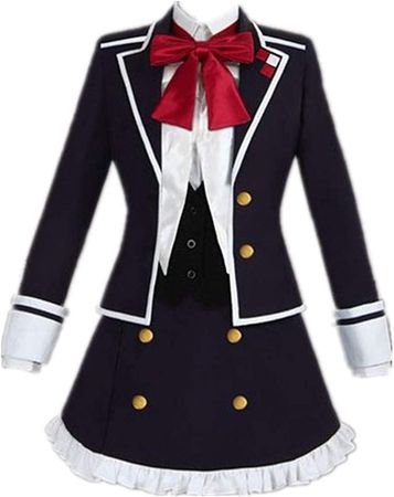 EChunchan Diabolik Lovers Komori Yui School Uniform Dress Outfit Anime Cosplay Costumes+Wig