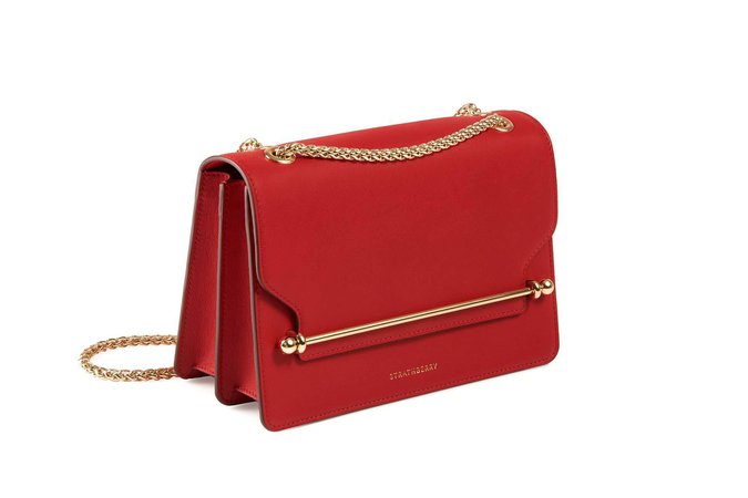 East/West - Ruby - Red Leather Crossbody Bag - Strathberry
