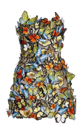 Butterfly-Embroidered Cocktail Dress By Oscar De La Renta | Moda Operandi
