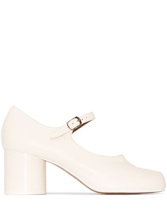 Shop Maison Margiela Tabi block-heel ankle-strap pumps with Express Delivery - FARFETCH