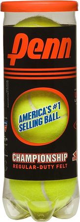 Amazon.com : Penn Championship- Regular Duty Felt Pressurized Tennis Balls - 1 Can, 3 Balls : Sports & Outdoors
